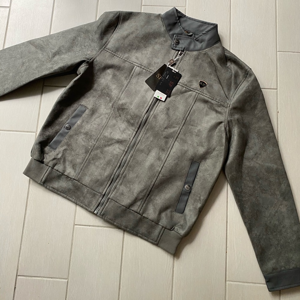 MENS brand new w/t tags SUEDE BOMBER JACKET